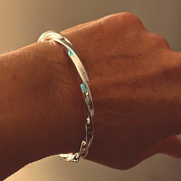 Genuine Sterling Silver Bangle Bracelet - Picture 8 of 11